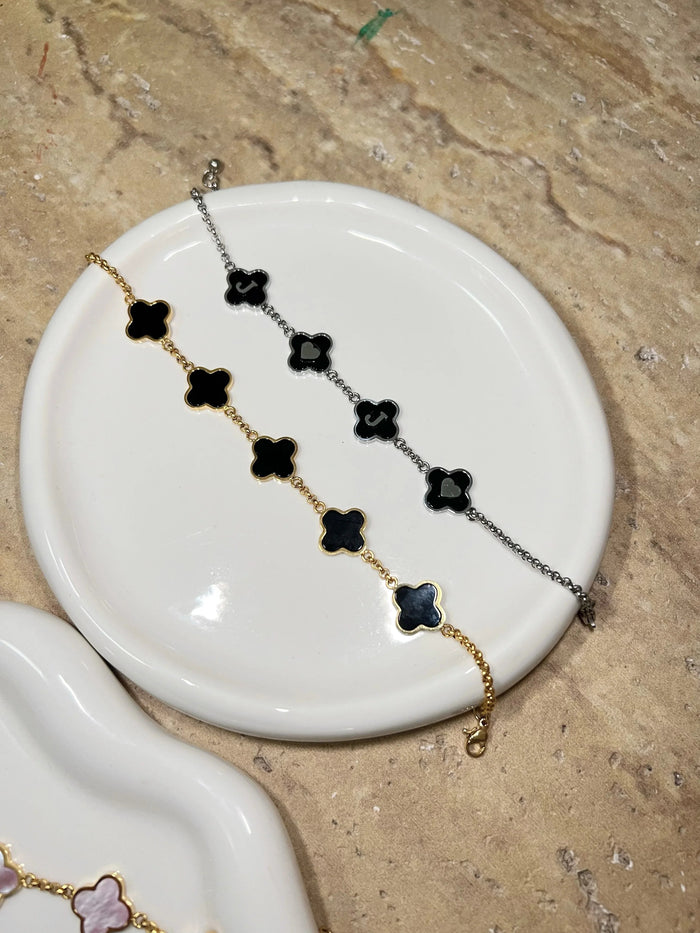 Multi Black Onyx Clover Bracelet - camillaboutiqueshop