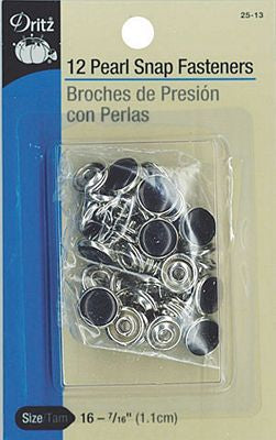 Pearl Snap Fasteners size 16- 7/16" 12ct
