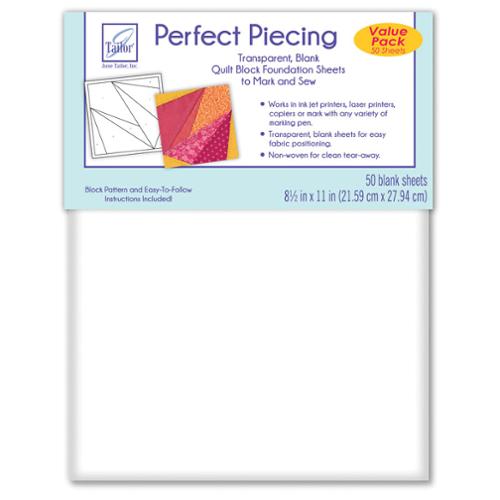 Perfect Piecing Transparent Blank Quilt Block Foundation Sheets 50ct
