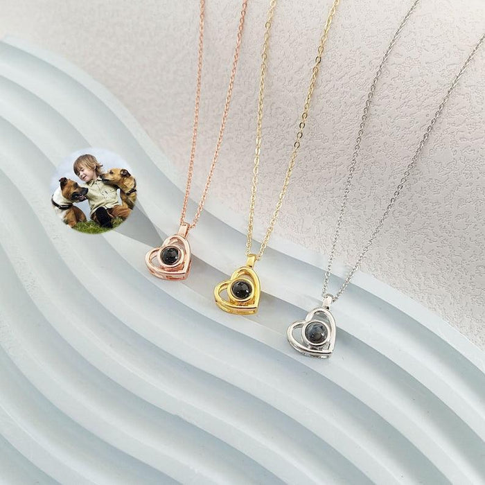 Personalized Photo Projection Necklace Heart With Picture Inside - camillaboutiqueshop