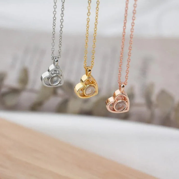 Personalized Photo Projection Necklace Heart With Picture Inside - camillaboutiqueshop