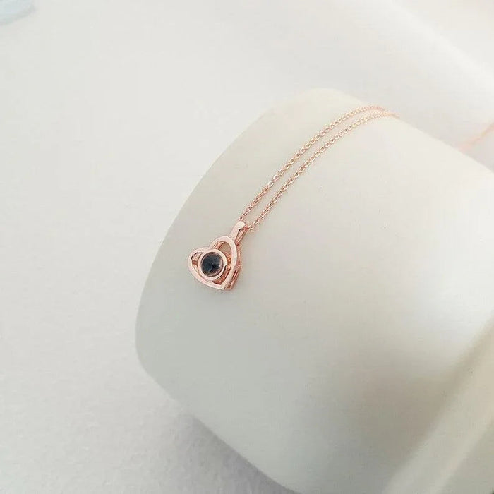 Personalized Photo Projection Necklace Heart With Picture Inside - camillaboutiqueshop
