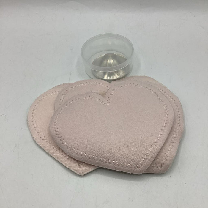 Pink Heart 6pc Nursing Pads + Sterling Nipple Shields w/ Travel Case