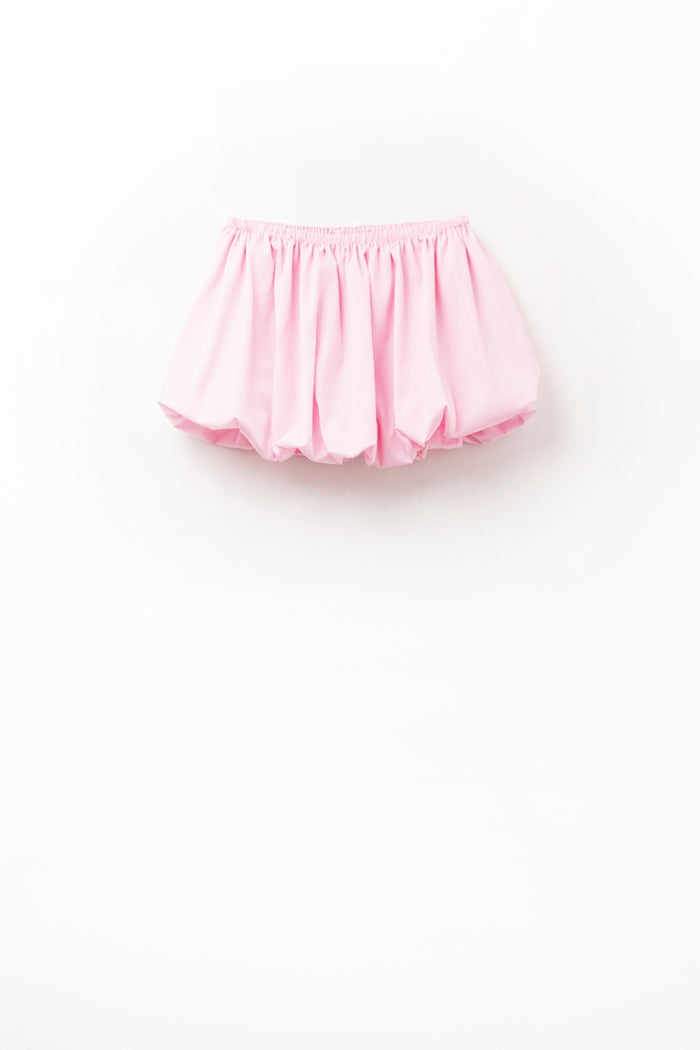 Pink poplin balloon miniskirt