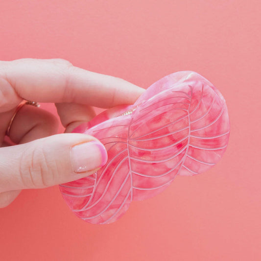 Pink Yarn Skein Hair Claw Clip