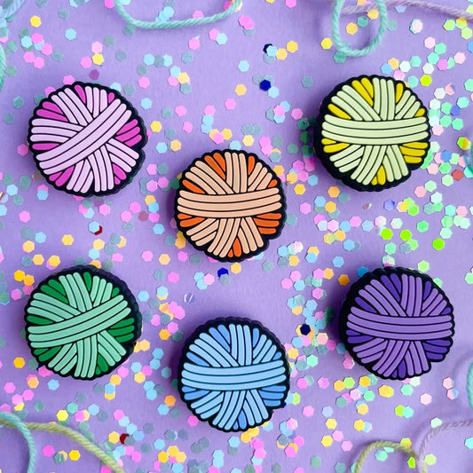Rainbow Yarn Ball Shoe Charm Set