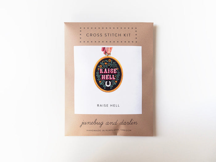 Raise Hell Cross Stitch Kit