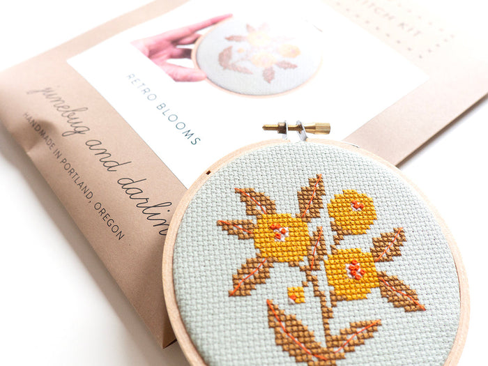Retro Blooms Cross Stitch Kit