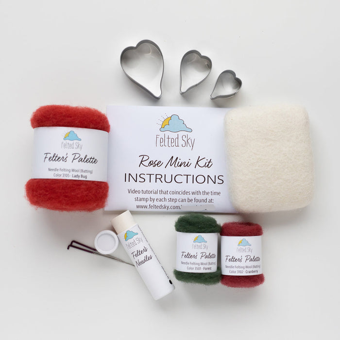 Rose Mini Needle Felting Kit