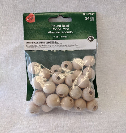Round Bead - Wood - 34 PK.