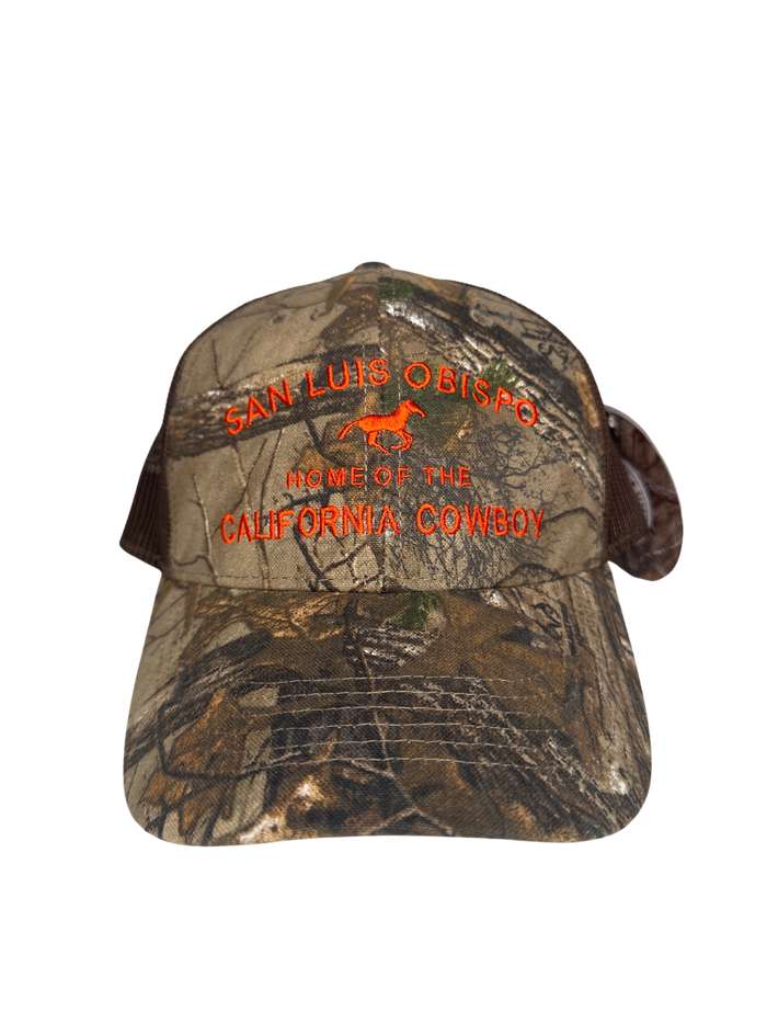 San Luis Obispo California Cowboy Camo Trucker Hat
