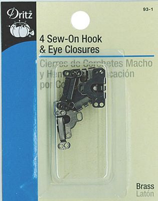 Sew-On Hook & Eye Closures