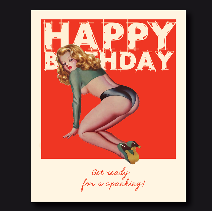 SEXY SPANKING birthday card