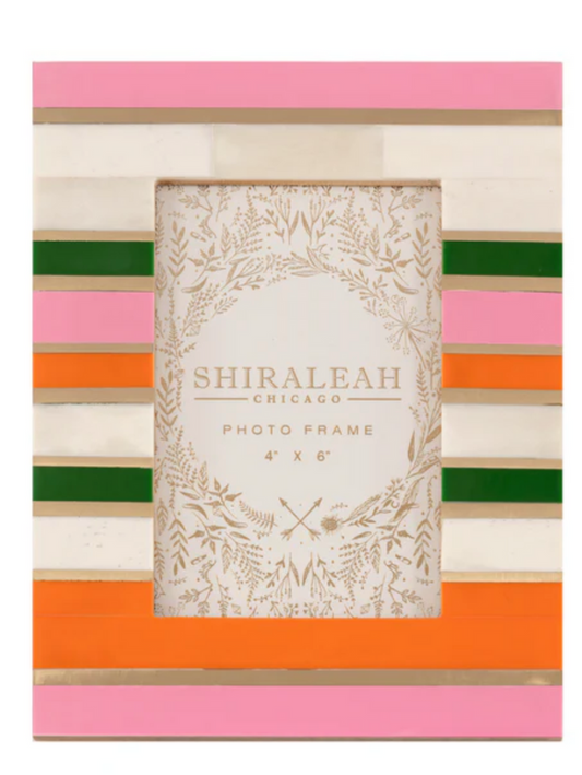 Shiraleah Viva 4" x 6" Hoizontal Stripes Picture Frame, Multi