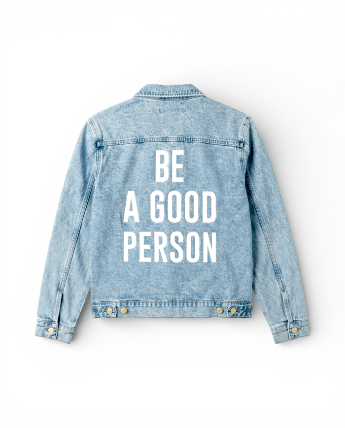 Signature Embroidered Denim Jacket - Light Blue