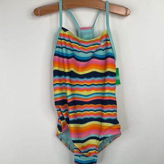 Size 10: Speedo Colorful Striped 1pc Swimsuit