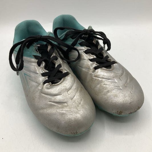 Size 1Y: DSG Silver Blue Lace-Up Soccer Cleats