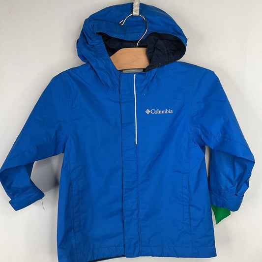 Size 2: Columbia Blue Zip-Up Rain Coat