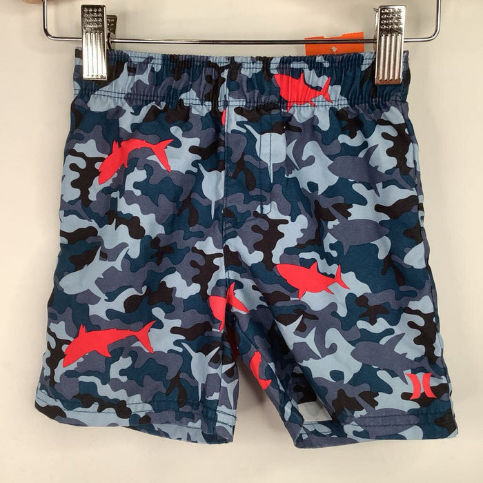 Size 2: Hurley Blue/Red Camo Swim Shorts