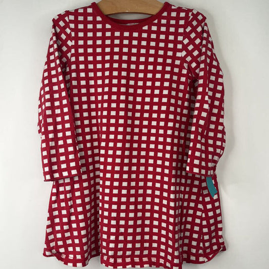 Size 4 (100): Hanna Andersson Red/White Checkered Long Sleeve Dress