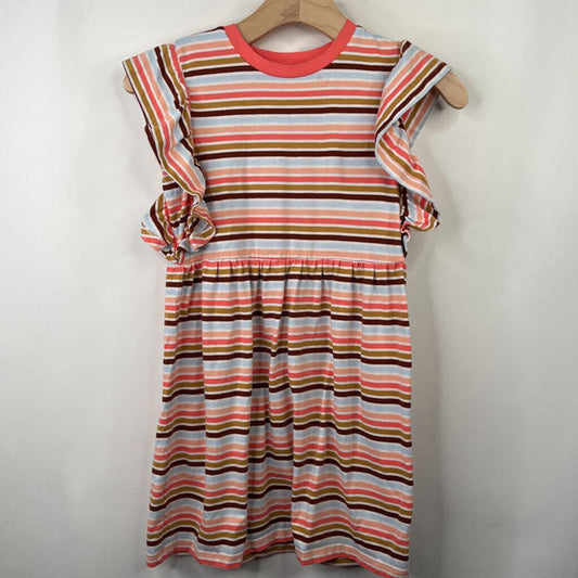 Size 7-8: There Abouts Pink/Multicolored Striped Cap Sleeve Dress