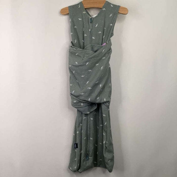 Size S: Halo Green Birds Swaddle Sleepsack