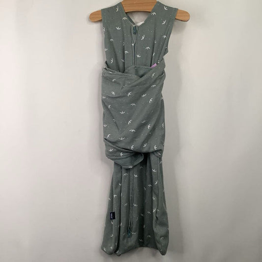 Size S: Halo Green Birds Swaddle Sleepsack