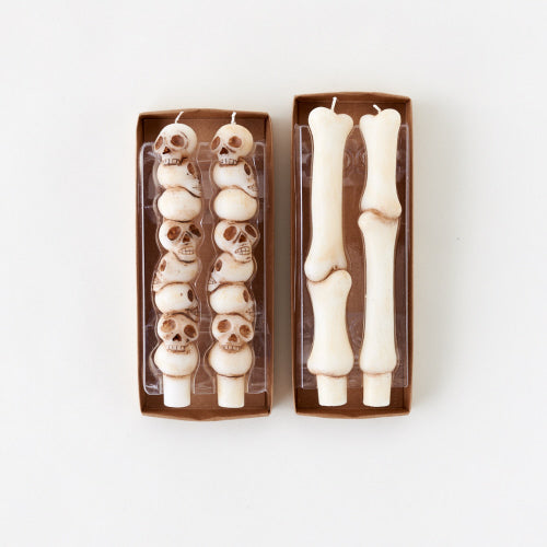 Skull & Bone Taper Candles Set of Two
