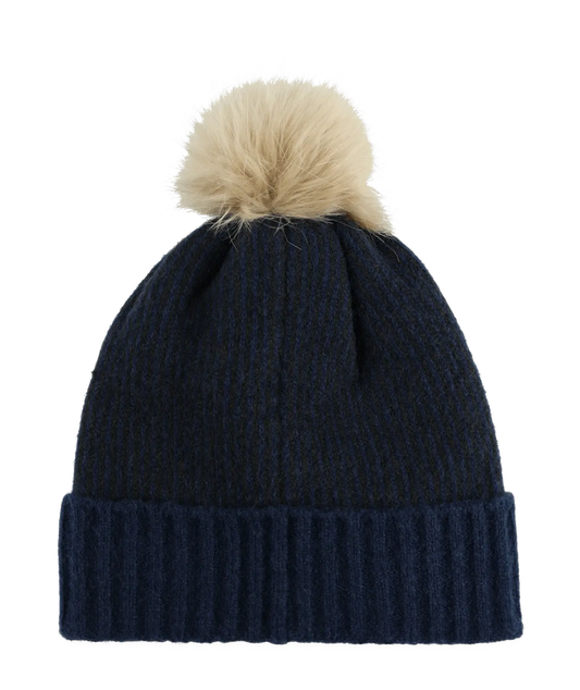 SPYDER NAVY Spyder Plait Pom Hat Navy