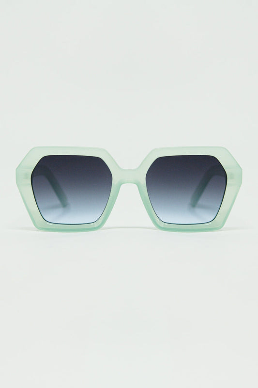 Squared green Aqua color Mirage Sunglasses