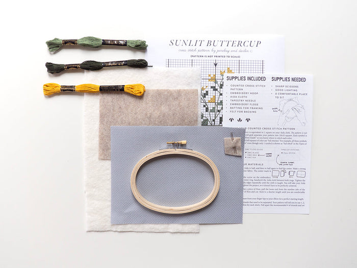 Sunlit Buttercup Cross Stitch Kit