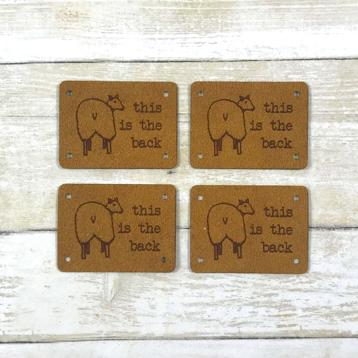 This Is The Back Faux Suede Tags