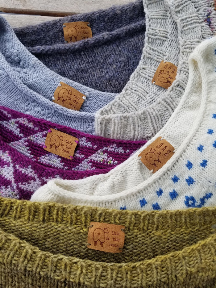 This Is The Back Faux Suede Tags