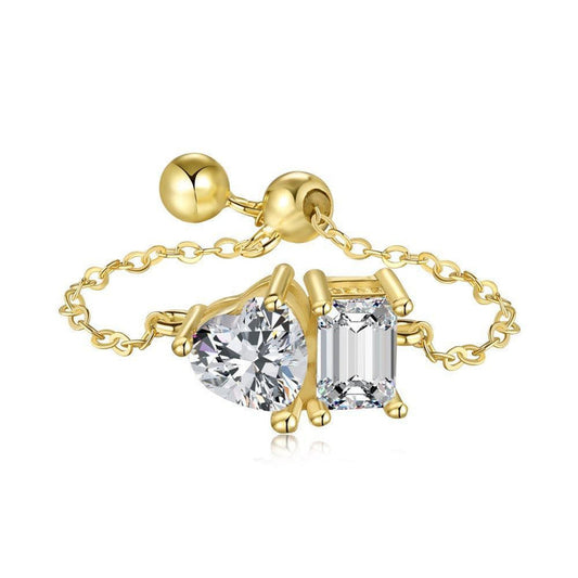 Toi Et Moi Adjustable Chain Rings - camillaboutiqueshop