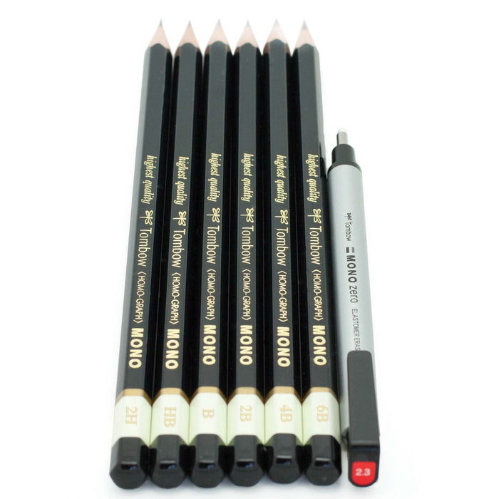 Tombow Mono Drawing Pencil And Eraser Set