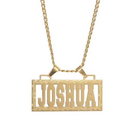 Vintage Nameplate Necklace