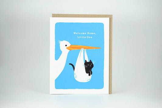 Welcome Home Little One - Cat Baby Card