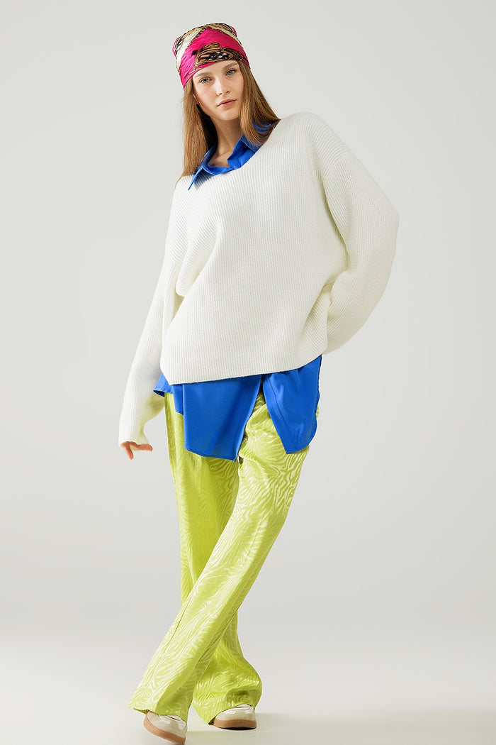 White over sized knit sweater