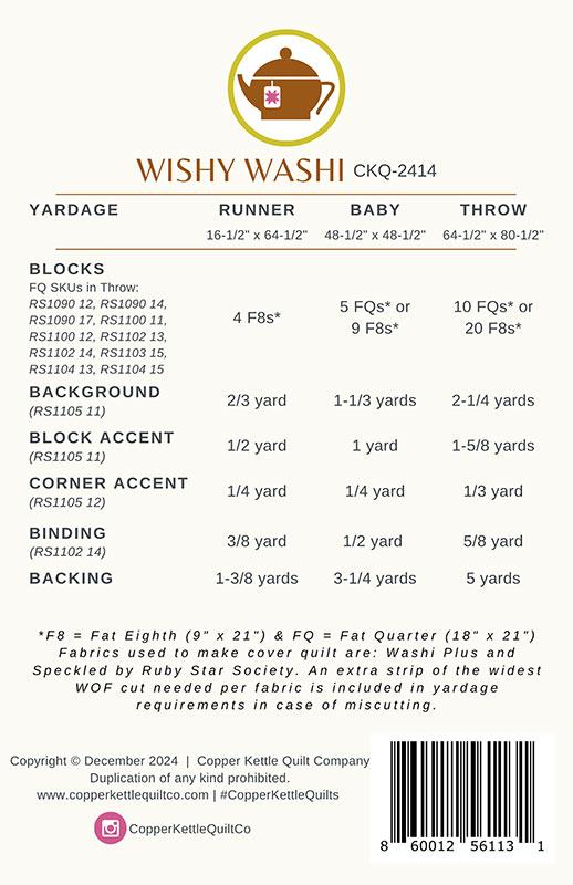 Wishy Washi Quilt Pattern
