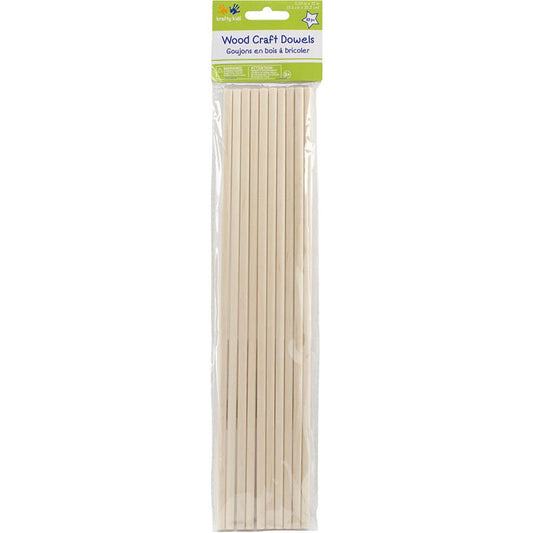 Wood Craft Dowels 1/4" x 12"