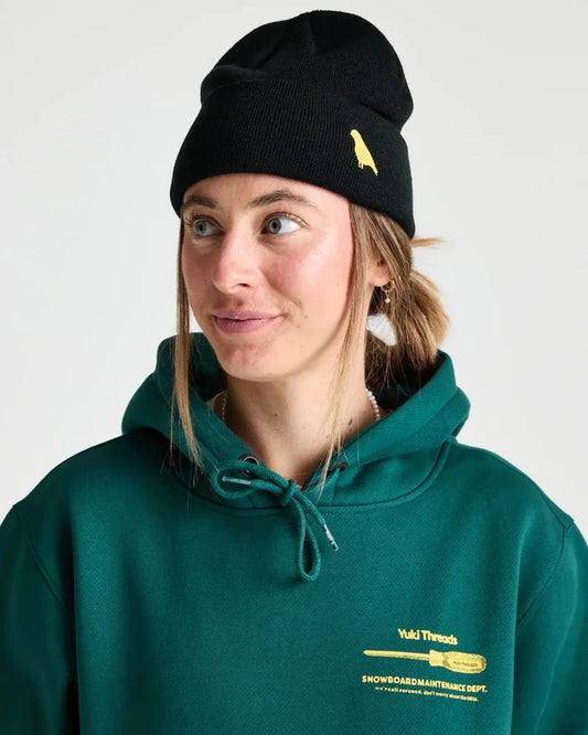 SX SNOW BLACK Yuki Threads Bird Beanie